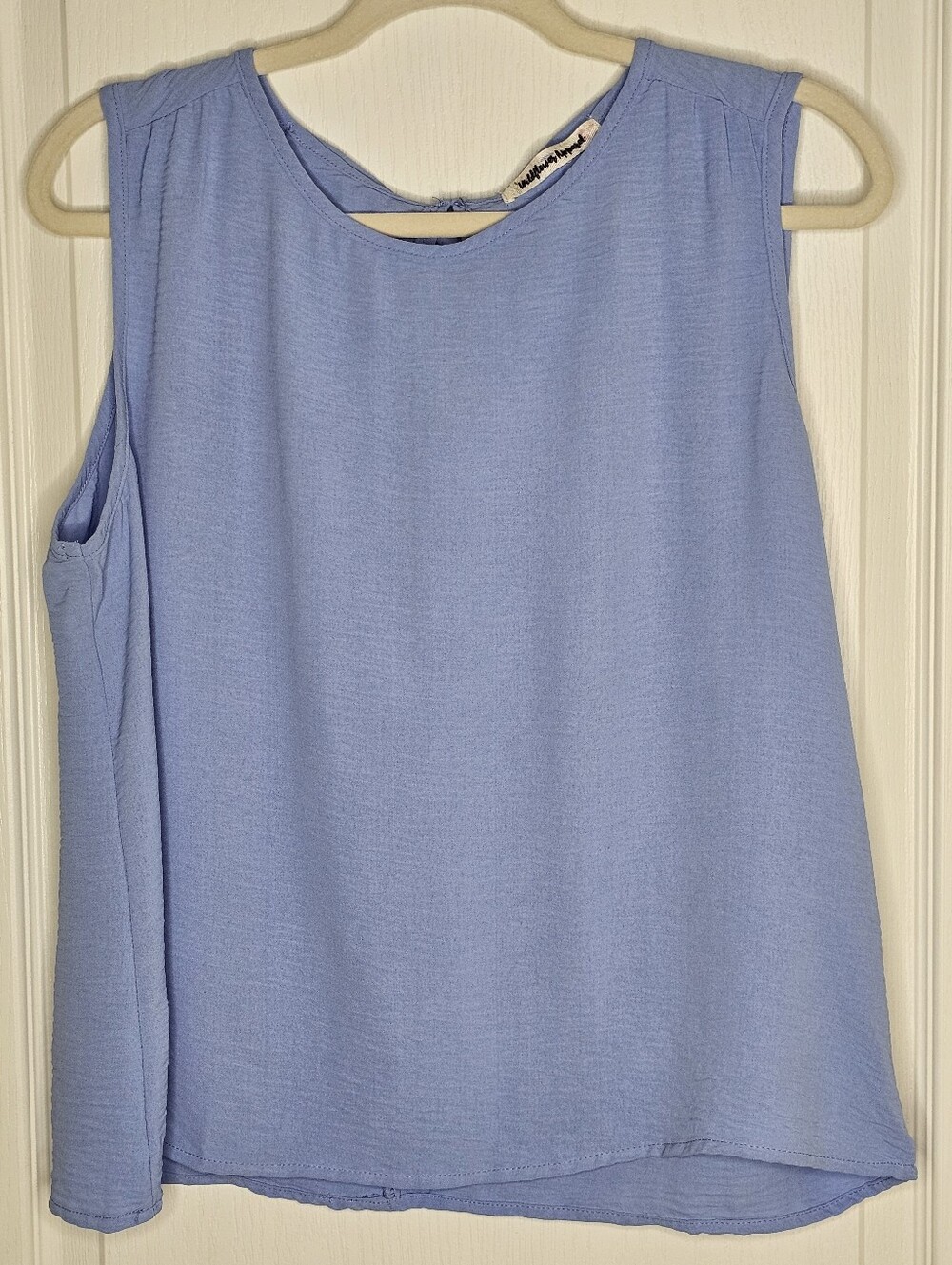 Wildflower Apparel Blue Bow Back Sleeveless Blouse Top